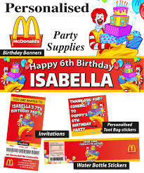 Personalised Mcdonalds Birthday Party Banner Decorations Supplies Mcdonalds Birthday Party Birthday Party Banner Party Banner