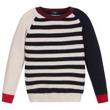 Il Gufo Boys Blue Striped Wool Sweater Childrensalon Outlet