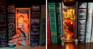 Book nook diagon alley harry pottery gifts , diagon alley book nook diorama , book nook kit , book ends , book nook shelf insert. 33 Bookshelf Inserts That Book Lovers Will Appreciate Bored Panda