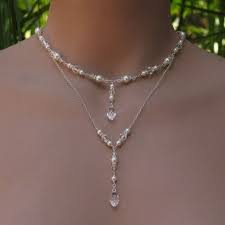 Shared by mglinfographic on apr 29. Lariat Necklace With Swarovski Crystals And Pearls On Sterling Silver Handmade Wedding Jewellery Bridal Necklace Beaded Necklace