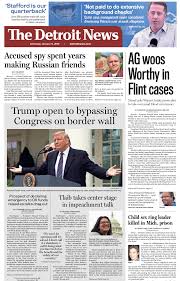 Newspaper Snapshot Today S Front Page Detroit News Snapshots Detroit