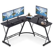 Mount for 4 monitors up to 12 kg. Buy Casaottima L Shaped Gaming Desk 51 Home Office Desk With Round Corner Computer Desk With Large Monitor Stand Desk Workstation Black Online In Qatar B081dwj7kz