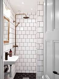 68 Trendy Ideas Bathroom White Subway Tile Dark Grout Apartment Therapy White Bathroom Tiles Brass Bathroom Fixtures Black Bathroom Floor