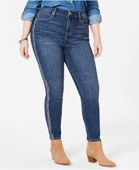 Seven7 Trendy Plus Size Embroidered Skinny Jeans