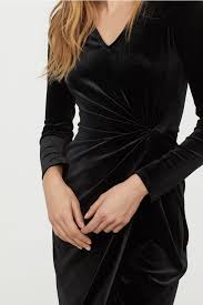 Draped Velour Dress Black Ladies H M Us 2 Velour Dress Evening Wear Dresses Dresses