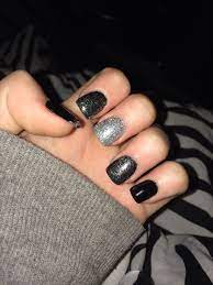 Pin By Elizabeth Liptrap On Nails Black Acrylic Nail Designs Black Acrylic Nails Silver Nail Designs