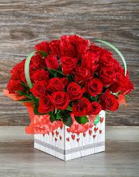 Buy Red Roses In A Love Box Red Roses Beautiful Flowers Images Rose Gift