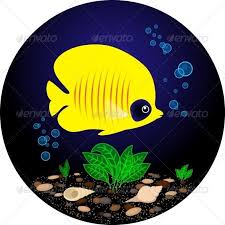 Black And Yellow Fish Drawing Tropical Yellow Fish Is Swimming Under Water Yellow Fish Butterfly Fish Blue Butterfly