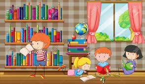 2,782 free images of library. Kids Reading Books In The Library Illustration Royalty Free Cliparts Vectors And Stock Illustration Image 62885810