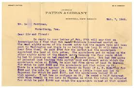 Letter from Emmett Patton to Levi Perryman, March 7, 1908]