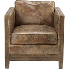 Fantastic pair of french art deco period armchairs featuring a unique architectural open design with u form front arm supports and wide flat arms. Moe S Pk 1030 03 Darlington Club Chair In Distressed Light Brown Top Grain Leather