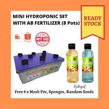 Check spelling or type a new query. Ready Stock Mini Hidroponik Set 8 Lubang Baja Ab Hydroponic Set 8 Pots With Ab Fertilizer