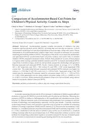 pdf comparison of accelerometer based cut points for