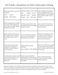 Art Question Cards Help With Picture Study Harmony Fine Arts Art Analysis Art Rubric Art Curriculum