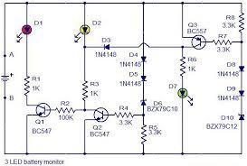 3 Led Battery Monitor Circuit Diagram Circuit Led Led Drivers
