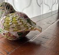 Vintage Cloissoné Enamel Bird Figurine, Cloissoné, Vintage ...