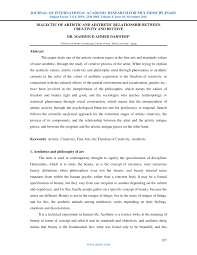 Artistic and aesthetic, exquisite splash. Pdf Dialectic Of Artistic And Aesthetic Relationship Between Creativity And Receive