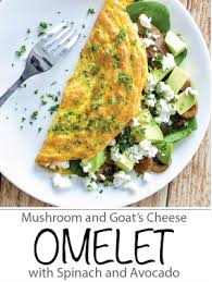 Mushroom And Goat S Cheese Omelet With Spinach And Avocado Diabetic Recipes Healthy Breakfast Nutritious Breakfast Healthy Recipes