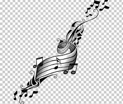 Music note tattoo ideas can be as simple as this, with an instrument and some notes inked around a name! Musical Note Tattoo Design Png Clipart Art Black And White Body Jewelry Drawing Fashion Accessory Free