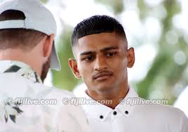 Face-off images of Junior Binnu Singh and Runqi Zhou during the weigh-in  for the 2025 Kings Boxing Promotions event at Sukuna Park in Suva. Photos  by Kunal Keshneel. #FijiLiveGallery #JuniorBinnuSingh #RunqiZhou  #2025KingsBoxingPromotionEvent #
