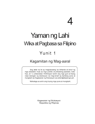K To 12 Grade 4 Learner S Material In Filipino Q1 Q4 In 2020 Filipino 12th Grade Self Esteem Worksheets