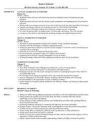 We've got an easy formula that'll help you write an undergraduate college student resume that best shows off your abilities. Marketing Internship Resume Samples Velvet Jobs