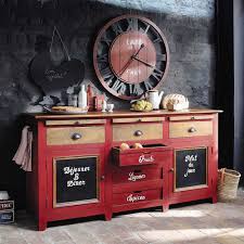 Horloge En Bois Rouge D 81 Cm Cafe De La Gare Maisons Du Monde Buffet Maison Customiser Meuble Cuisine Mobilier De Salon
