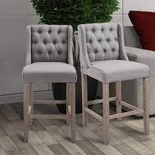 40 tufted counter height bar stool dining chair accent furniture set of 2 gray bar height chairs bar stools bar stool slipcovers