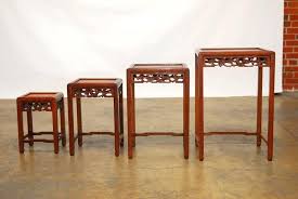 Nest Of Four Chinese Rosewood Stacking Tables 2 Table Asian Interior Nesting Tables