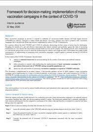 Maybe you would like to learn more about one of these? Framework For Decision Making Implementation Of Mass Vaccination Campaigns In The Context Of Covid 19