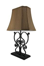 Metal Table Lamps Metal Scrollwork Table Lamp Matte Black Finish Decorative Fabric Shade 14 X 24 X 10 Inches Black Che Metal Table Lamps Lamp Fabric Shades