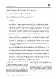 Pdf Health Paradigm Shifts In The 20th Century