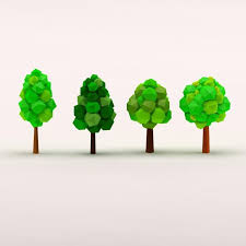 Cartoon Low Poly Trees 3d Model Ad Poly Cartoon Model Trees In 2020 Tree Study Low Poly Model Tree