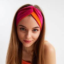 Boho Fascia arancione rosa gialla, fascia larga per capelli, fascia  elastica per la testa, fascia alla moda, accessorio per capelli estivi