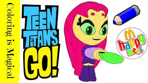 Free mcdonalds coloring pages for kids to download or to print. Starfire Teen Titans Go Mcdonald S Happy Meal Toy Coloring Page Video Cartoon Network Dc Comics