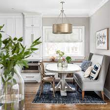 Coastal dining room with blue armchairs. The 10 Most Popular Dining Room Photos Of 2018