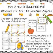 Reward Chart With Classroom Reward Coupons Back To