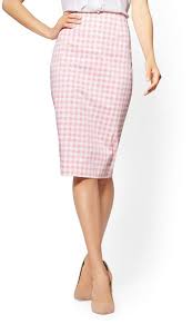 Pink Gingham Pencil Skirt 7th Avenue Gingham Pink