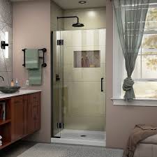 Check spelling or type a new query. Dreamline Unidoor X 32 Inch W X 72 Inch H Frameless Hinged Shower Door In Satin Black The Home Depot Canada