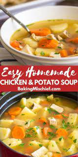 Easy Homemade Chicken And Potato Soup Homemade Chicken Soup Easy Chicken Soup Homemade Potato Soup