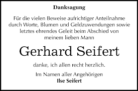 Traueranzeigen von Gerhard Seifert