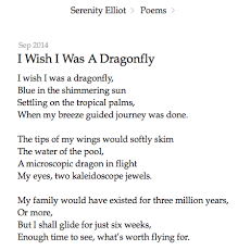 I Wish I Was A Dragonfly Wish Words Poems