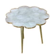 Bungalow Rose Aitken Agate Flower Natural Stone End Table Table Top Color Aqua In 2020 End Tables Marble End Tables Natural Stones