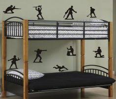 Playful imaginations need playful spaces. Boys Army Room