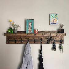Hang a briefcase or purse on a hook near the door, then grab them on your way to work in the morning. Amazon Com Coat Rack With Shelf Choose Your Length Towel Rack Entryway Organizer Wall Mounted Hooks Handmade