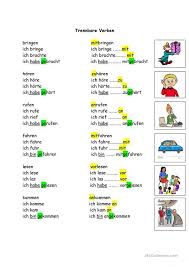 Trennbare Verben In Verschiedenen Zeiten Verben Deutsch Lernen Deutsch Lernen Kinder