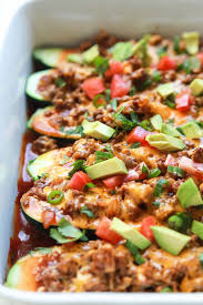 Ground Beef Enchilada Zucchini Boats A Healthy Gluten Free Version Of Classic Beef Enchiladas A Dinner With Ground Beef Beef Dinner Best Ground Beef Recipes