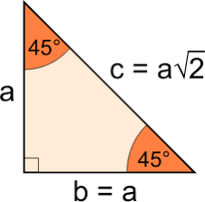 If the hypotenuse value is given, the side length will be equal to a = c√2/2. 45 45 90 Triangle Calculator Formula Rules