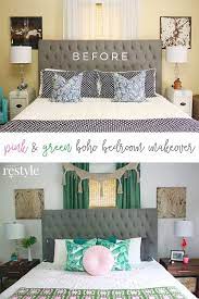 Pink Green Boho Bedroom Makeover Bedroom Makeover Diy Home Decor Bedroom Makeover