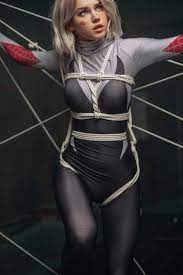 Spider gwen cosplay bondage